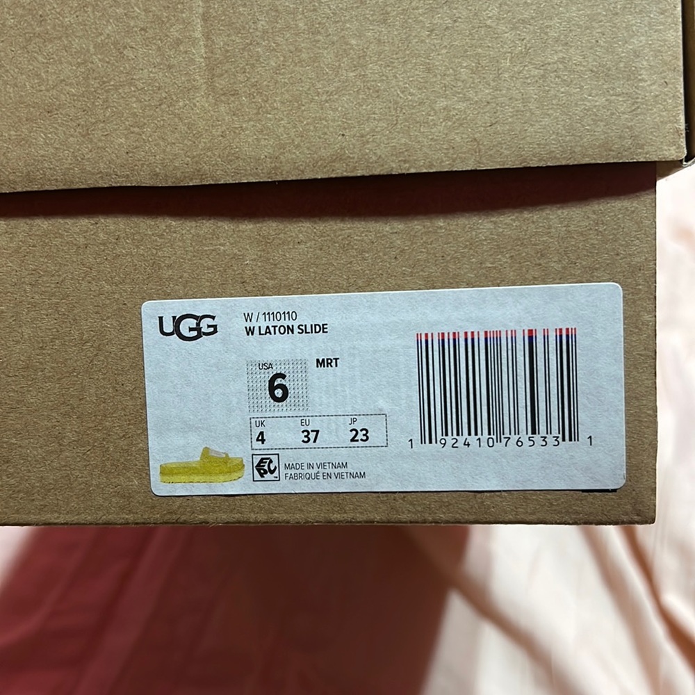 Ugg slides , size 6
